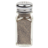Commercial 2 oz. Glass Square Salt and Pepper Shaker Stainless Steel Cap