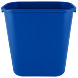 Professional 28 Qt. / 7 Gallon Blue Rectangular Polypropylene Wastebasket / Trash Can
