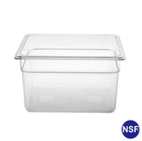 Professional Clear Transparent Polycarbonate Food Pan, 1/2 Half Size