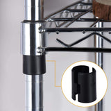 Commercial 1 1/2'' Black Plastic Wire Shelf Clips Split Sleeves (4/Pk)