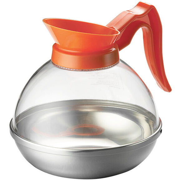 64 oz. Coffee Decanter with Orange Handle and Stainless Steel Bottom