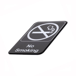Professional Plastic No Smoking Sign - Black and White 9" x 6"