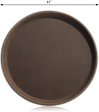 Professional Restaurant Grade Round Plastic, Rubber Lined Non-Slip Tray