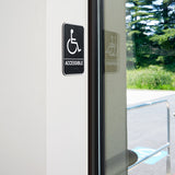 Handicap Accessible Plastic Sign with Braille - Black and White, 6" x 9"