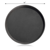 Professional Restaurant Grade Round Plastic, Rubber Lined Non-Slip Tray