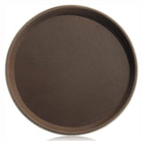 Professional Restaurant Grade Round Plastic, Rubber Lined Non-Slip Tray