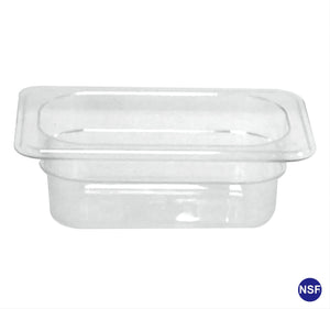 Professional Clear Transparent Polycarbonate Food Pan, 1/9 Ninth Size