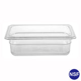 Professional Clear Transparent Polycarbonate Food Pan, 1/4 Fourth Size