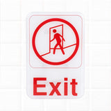 Professional Exit Plastic Sign - Red on White, 9" x 6"