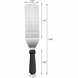 Professional Stainless Steel Perforated Spatula Turner with Plastic Handle