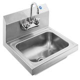 Commercial NSF Stainless Steel Wall Mount Hand Sink Basin with Drain