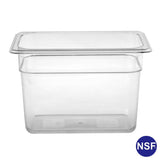 Professional Clear Transparent Polycarbonate Food Pan, 1/4 Fourth Size