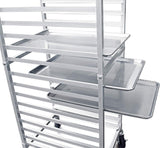 Commercial 20-Tier Aluminum Sheet Pan/Bun Pan Rack, with Brake Wheels