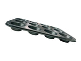 12 Cup 3.5 oz. Non-Stick Carbon Steel Muffin / Cupcake Pan - 10 3/4" x 14"
