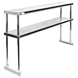 NSF Stainless Steel Commercial 2 Tier Double Overshelf - for Work Table