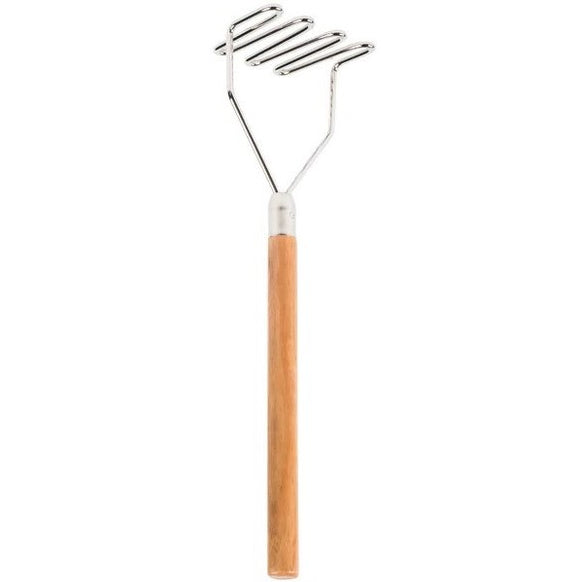 Chrome Plated Potato Masher Wood Handle, Square