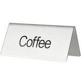 3" x 1 1/2" Double Sided Stainless Steel Table Tent Sign