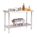 Stainless Steel Work Table with Wire Shelf 47''x 24''x 35'', 1'' Post