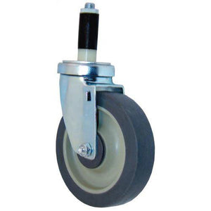 Professional 5" Swivel Stem Caster for 1" O.D. Tubing 300 lb. Capacity